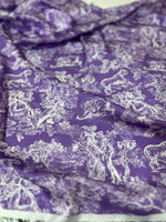 Wild Forest Pattern Fabric, Purple White Animal Pattern Fabric - Whotex Online Fabric Store