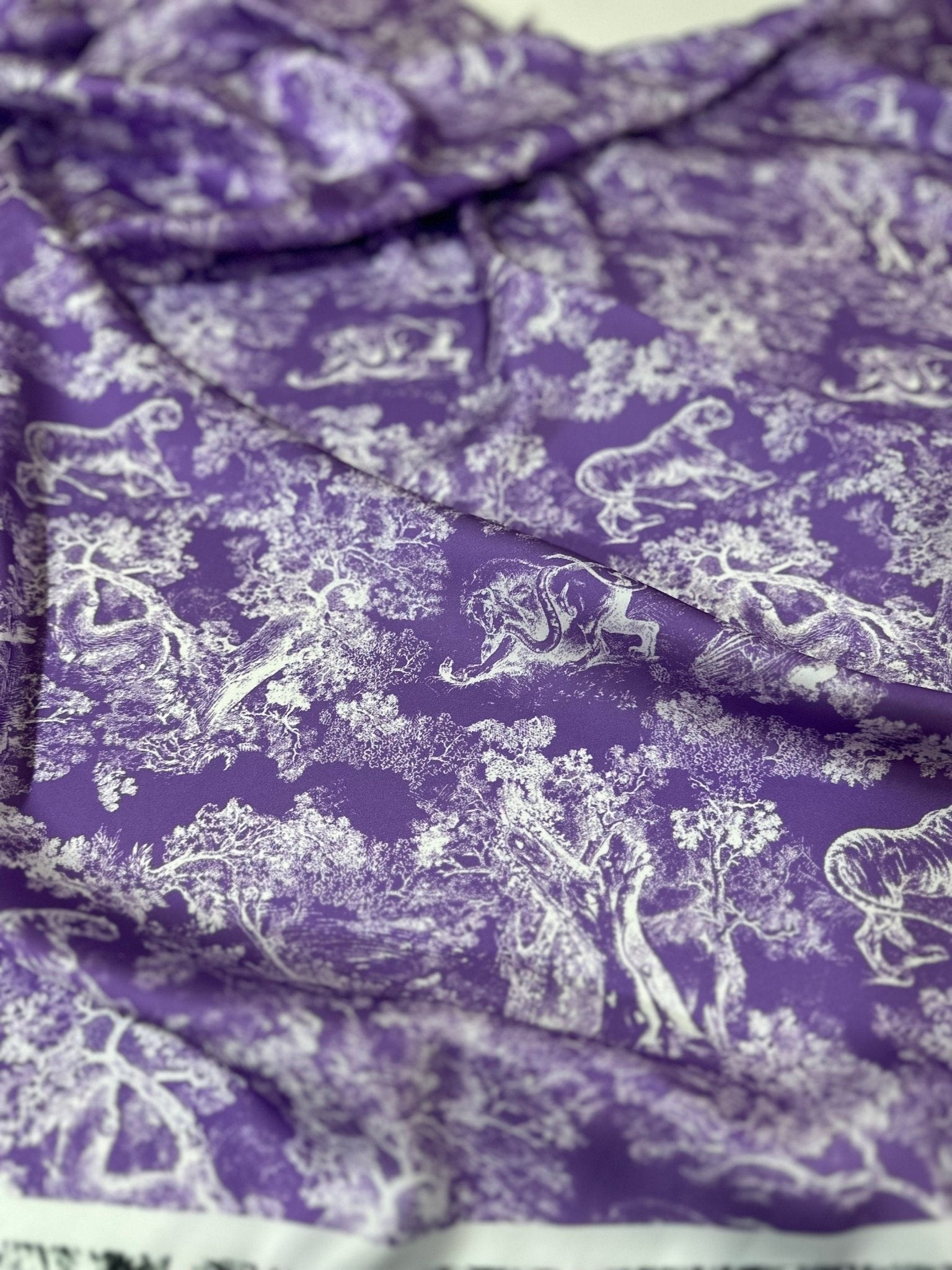 Wild Forest Pattern Fabric, Purple White Animal Pattern Fabric - Whotex Online Fabric Store