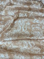 Wild Forest Pattern Fabric, Sand White Animal Pattern Fabric - Whotex Online Fabric Store