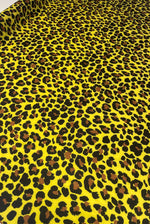 Yellow Leopard Print Fabric by the Metre - Whotex Fabrics London