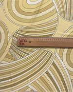 Yellow Retro Swirl Fabric – Geometric Abstract Print by the Metre - Whotex Fabrics London