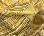 Yellow Retro Swirl Fabric – Geometric Abstract Print by the Metre - Whotex Fabrics London