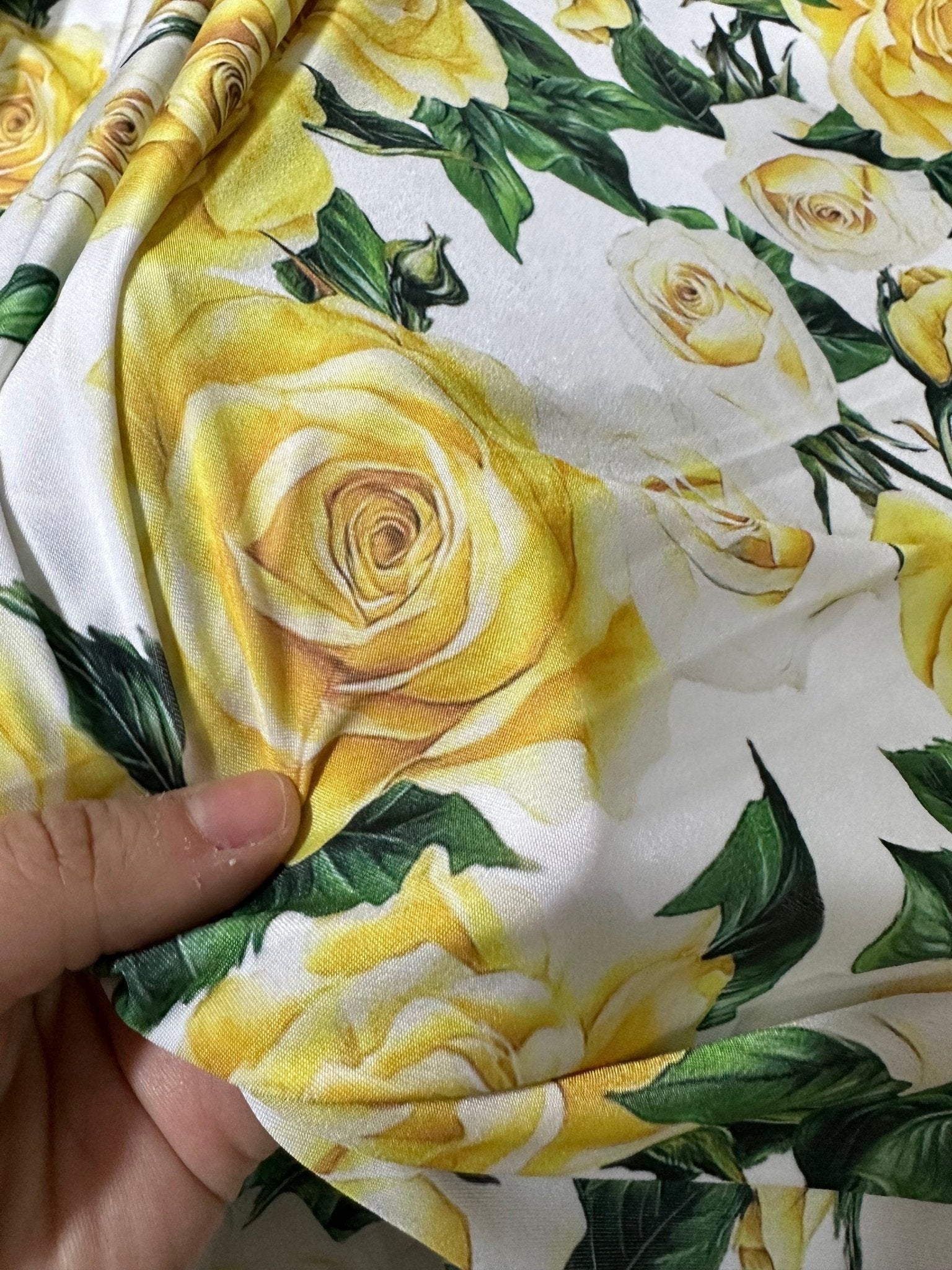 Yellow Rose Pattern Fabric, Floral Fabric By The Yard - Whotex Online Fabric Store