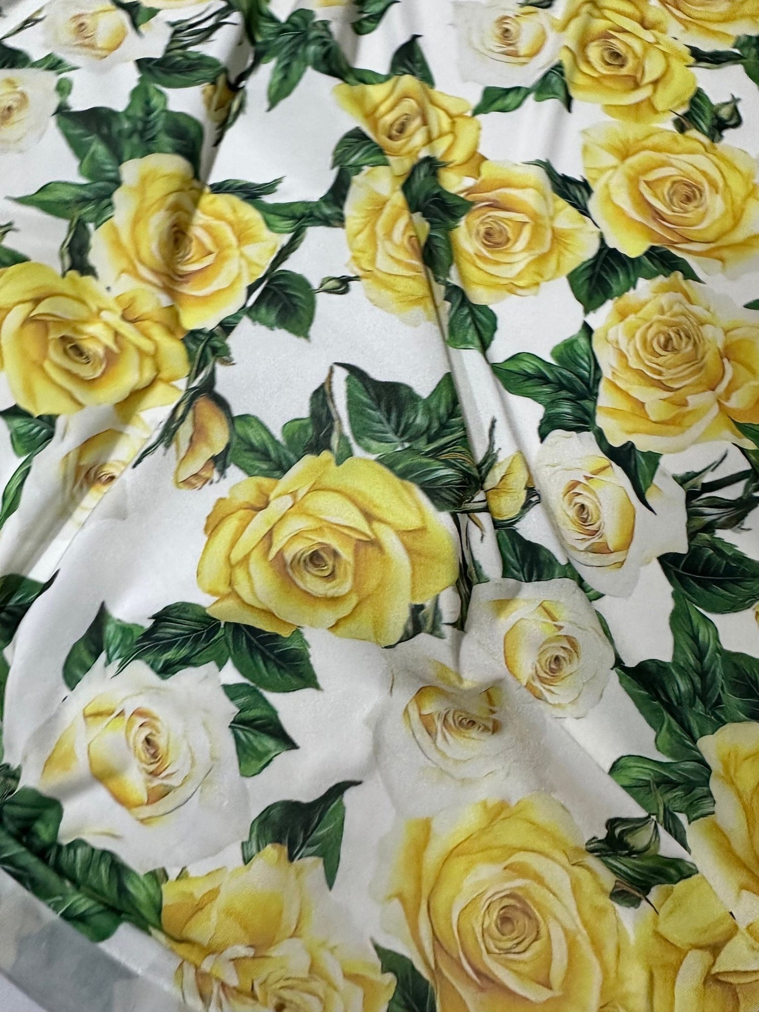 Yellow Rose Pattern Fabric, Floral Fabric By The Yard - Whotex Online Fabric Store