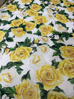 Yellow Rose Pattern Fabric, Floral Fabric By The Yard - Whotex Online Fabric Store