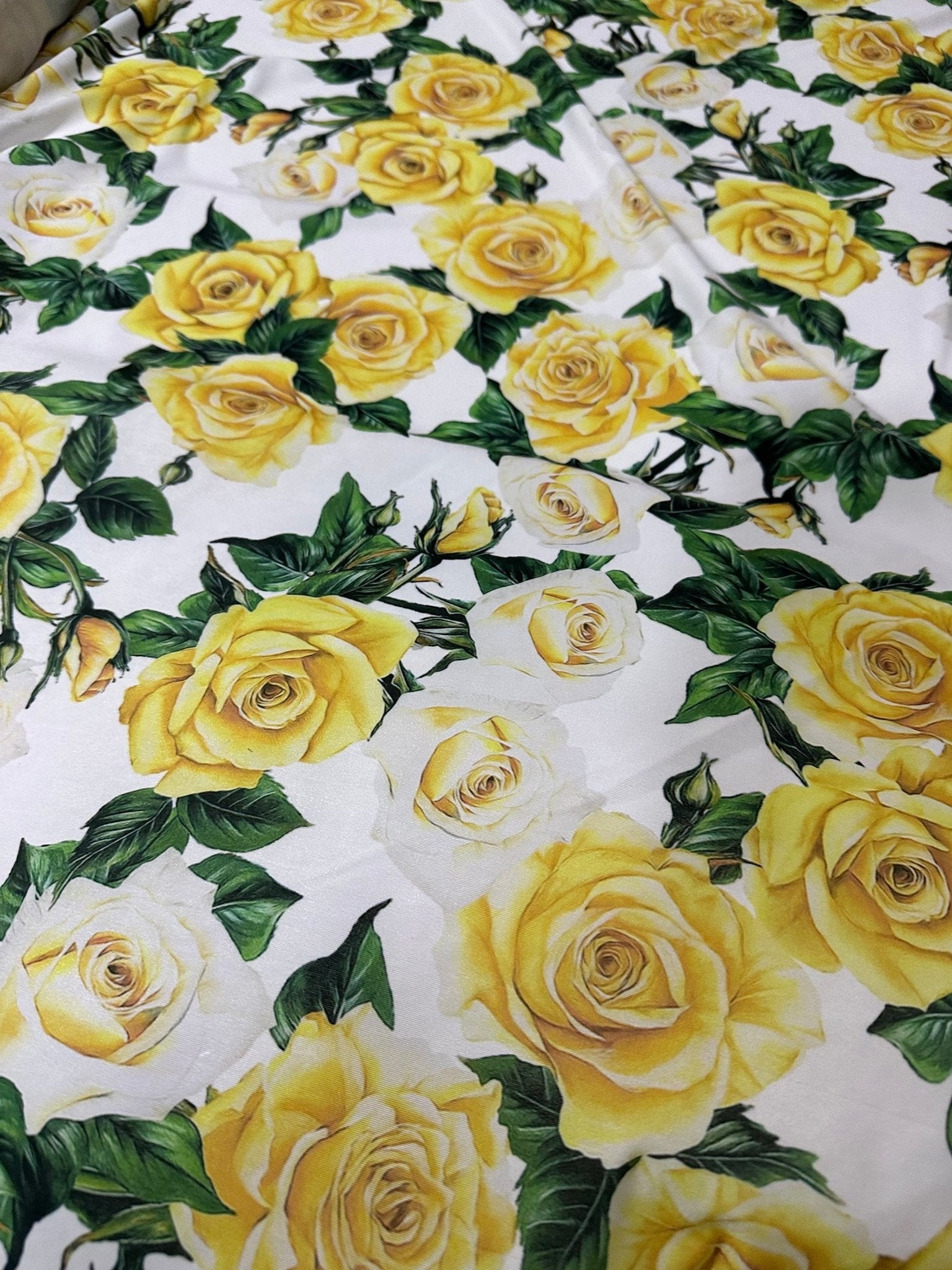 Yellow Rose Pattern Fabric, Floral Fabric By The Yard - Whotex Online Fabric Store