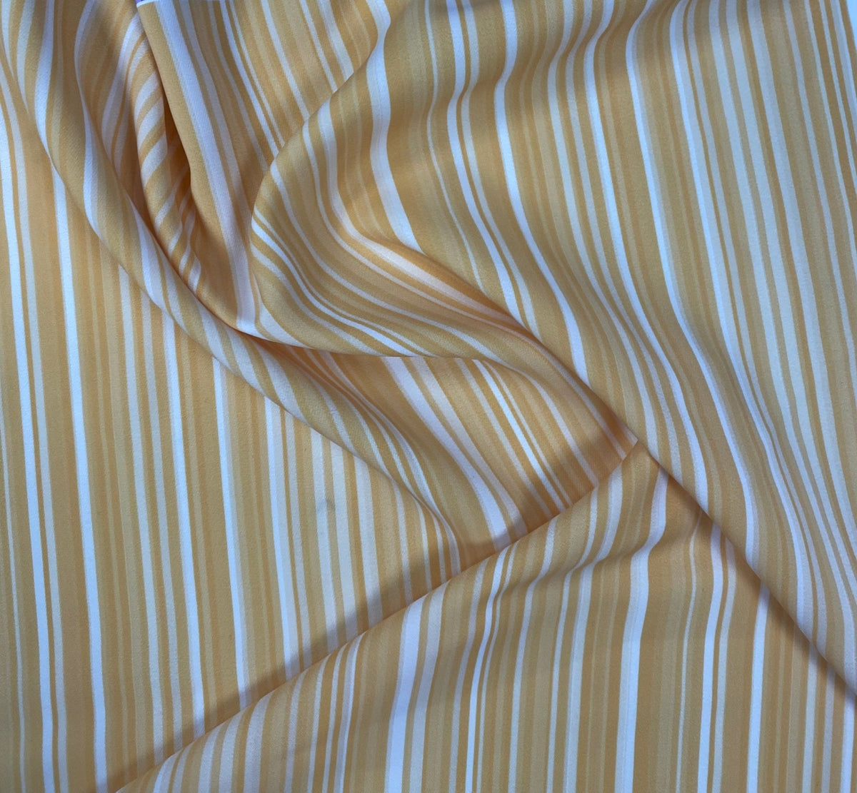 Yellow White Striped Fabric by the Metre - Whotex Fabrics London