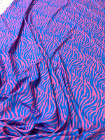 Zebra Pattern Fabric,, Blue Pink exotic animal pattern Fabric - Whotex Online Fabric Store