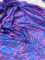 Zebra Pattern Fabric,, Blue Pink exotic animal pattern Fabric - Whotex Online Fabric Store