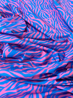 Zebra Pattern Fabric,, Blue Pink exotic animal pattern Fabric - Whotex Online Fabric Store