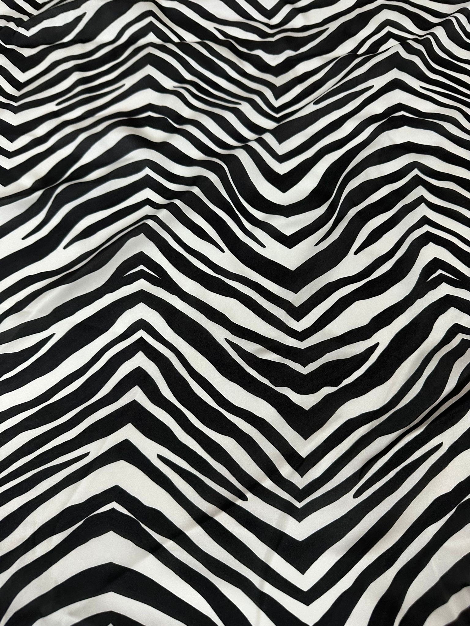 Zebra Pattern Silky Satin Fabric, luxury satin fabric - Whotex