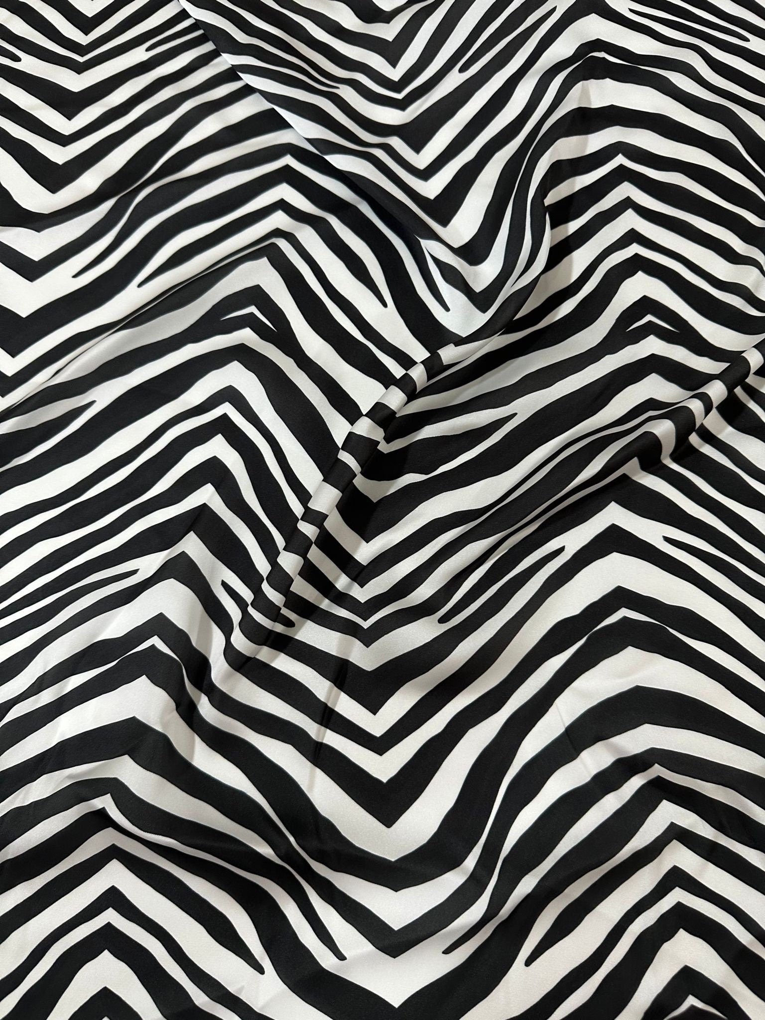 Zebra Pattern Silky Satin Fabric, luxury satin fabric - Whotex