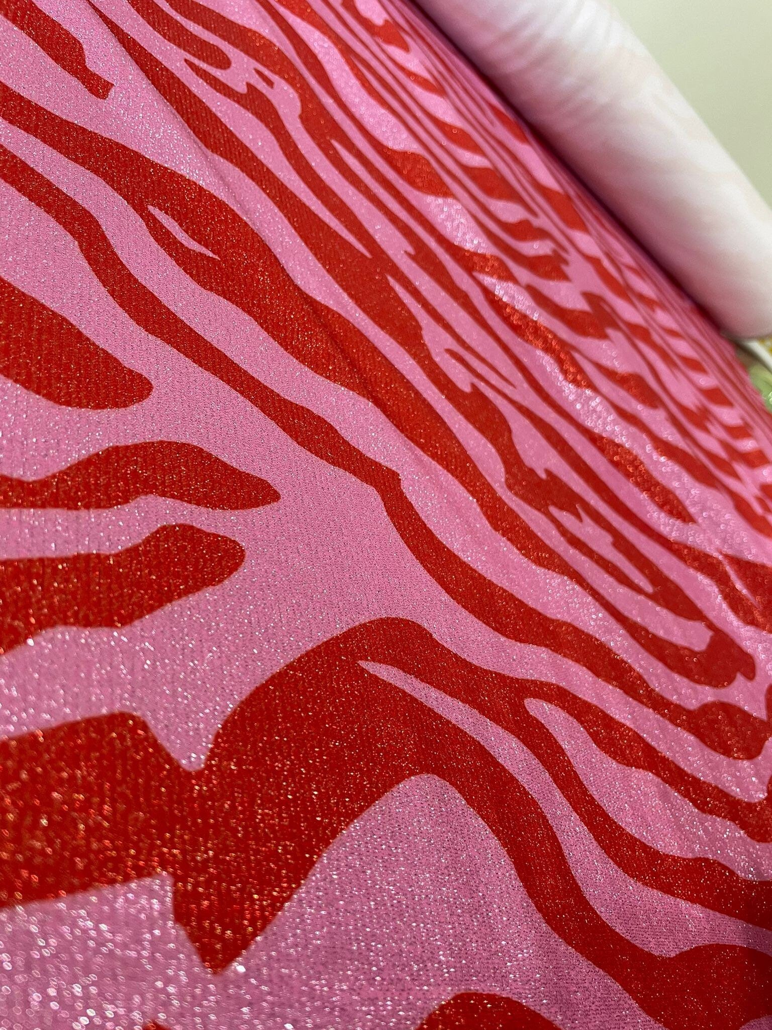Zebra Pattern Spandex Lurex Fabric, 4 - Way Stretch Fabric - Whotex Online Fabric Store