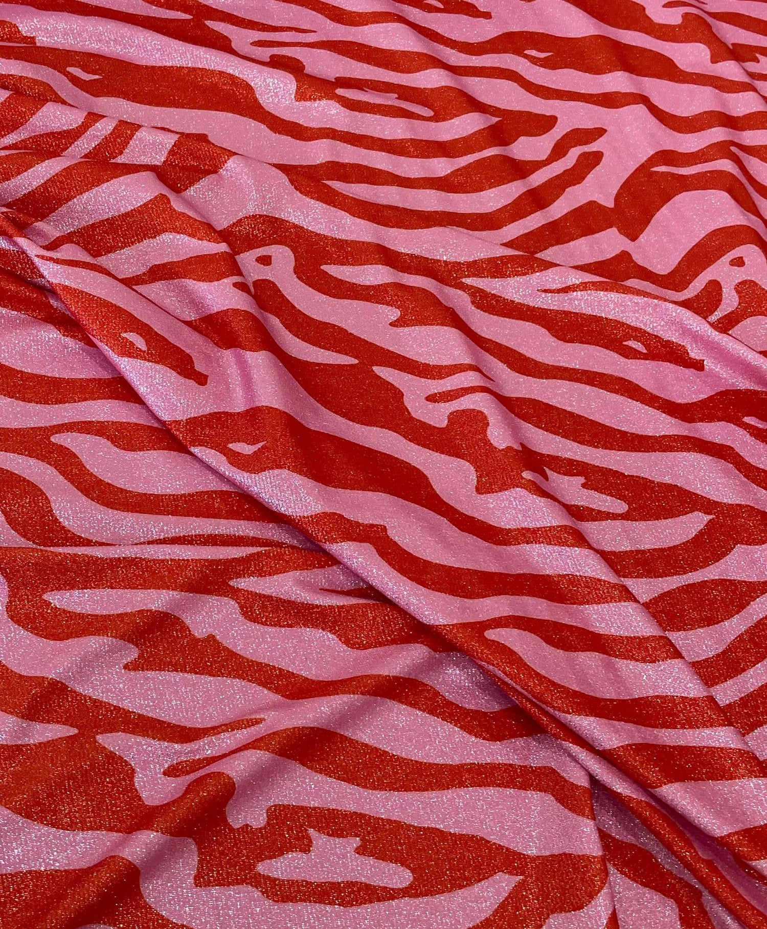 Zebra Pattern Spandex Lurex Fabric, 4 - Way Stretch Fabric - Whotex Online Fabric Store