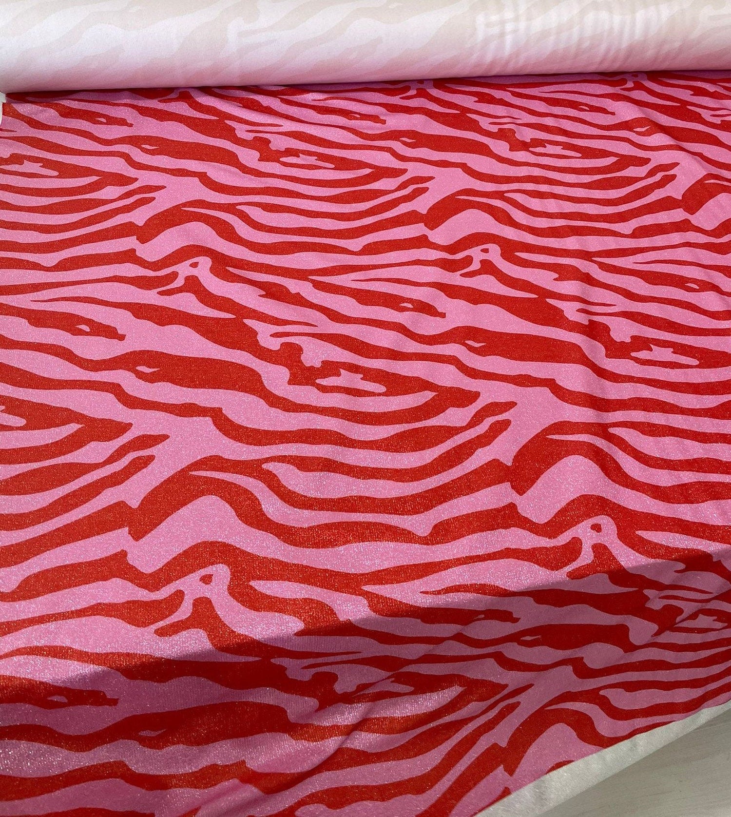 Zebra Pattern Spandex Lurex Fabric, 4 - Way Stretch Fabric - Whotex Online Fabric Store