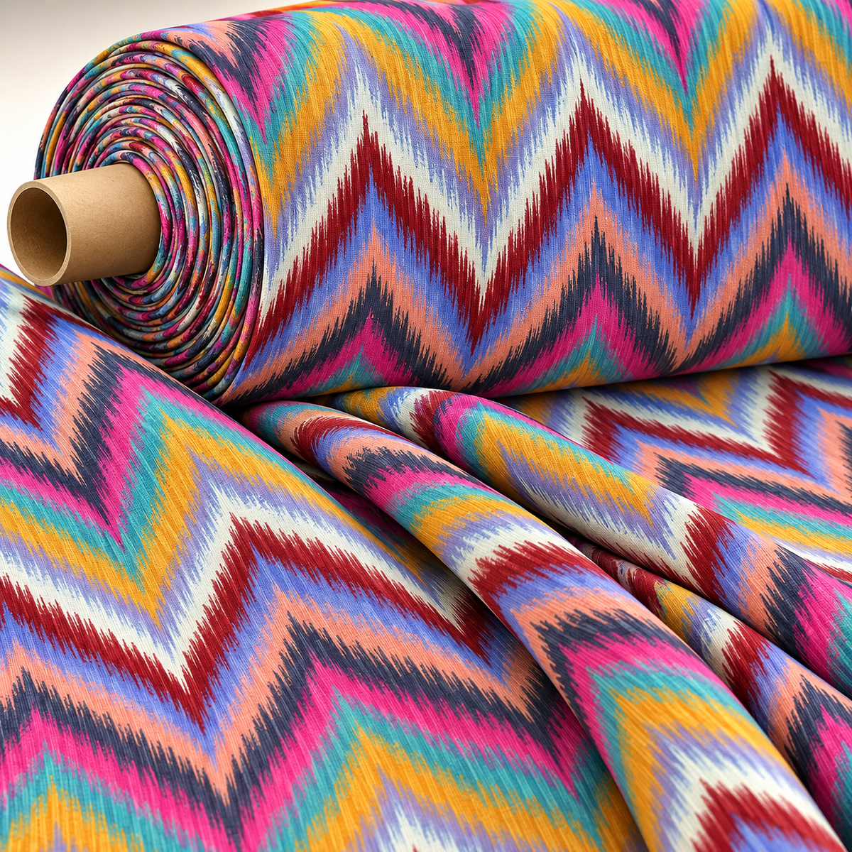 Zigzag Chevron Upholstery Fabric in Vibrant Colors Sold by Metre - Whotex Fabrics London