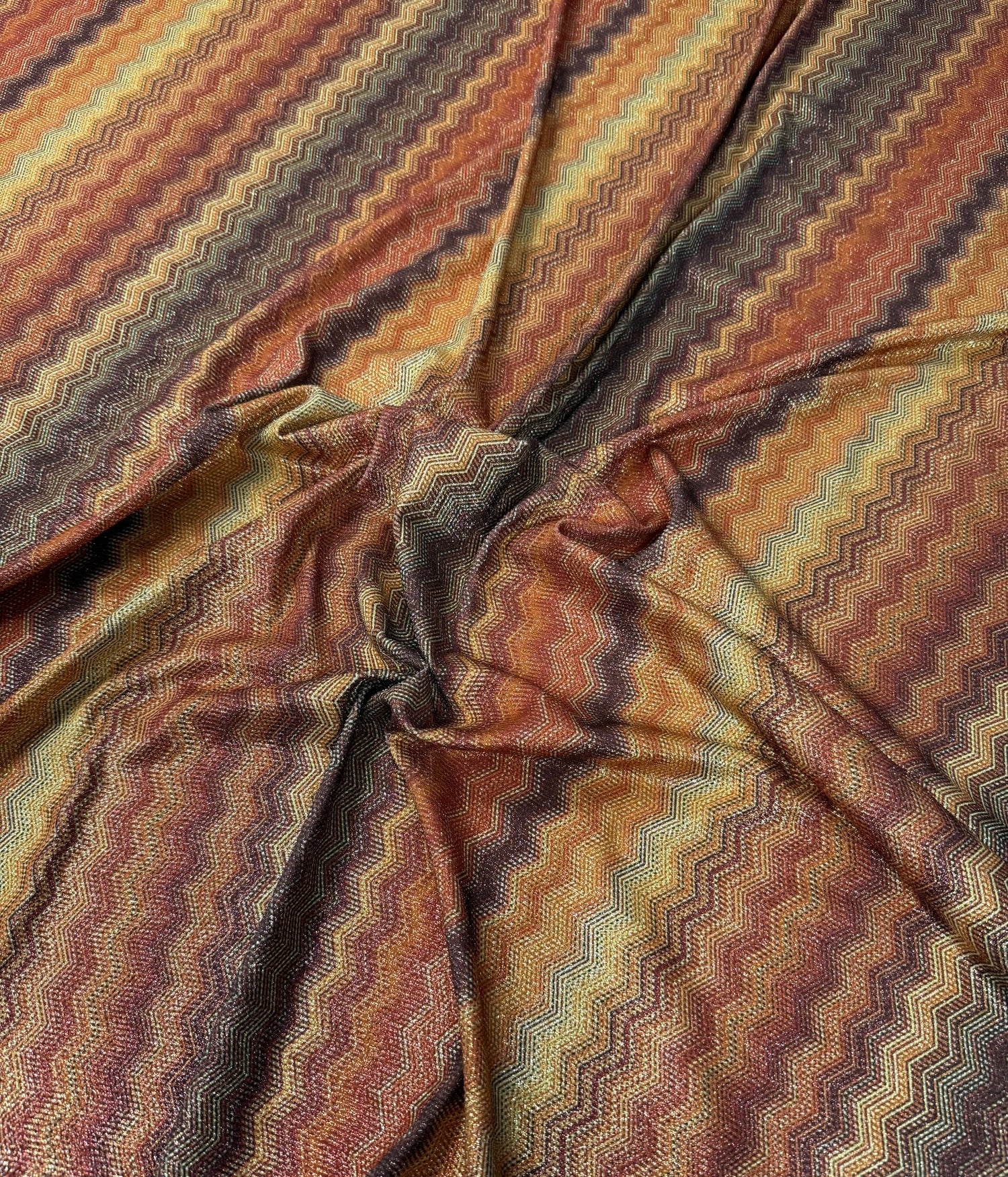 Zigzag Knit Fabric with Lurex - Whotex Fabrics London