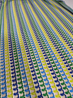 Zigzag Knit Jersey fabric, luxury fabric, italian Fabric, dress, pareo, shirt, craft, blouse, Blue Yellow Green color Chevron Fabric - Whotex Online Fabric Store