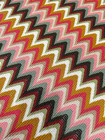 Zigzag Knit Jersey fabric, luxury fabric, italian Fabric, dress, swimwear, pareo, shirt, craft, blouse, Autumn color Chevron Fabric - Whotex Online Fabric Store