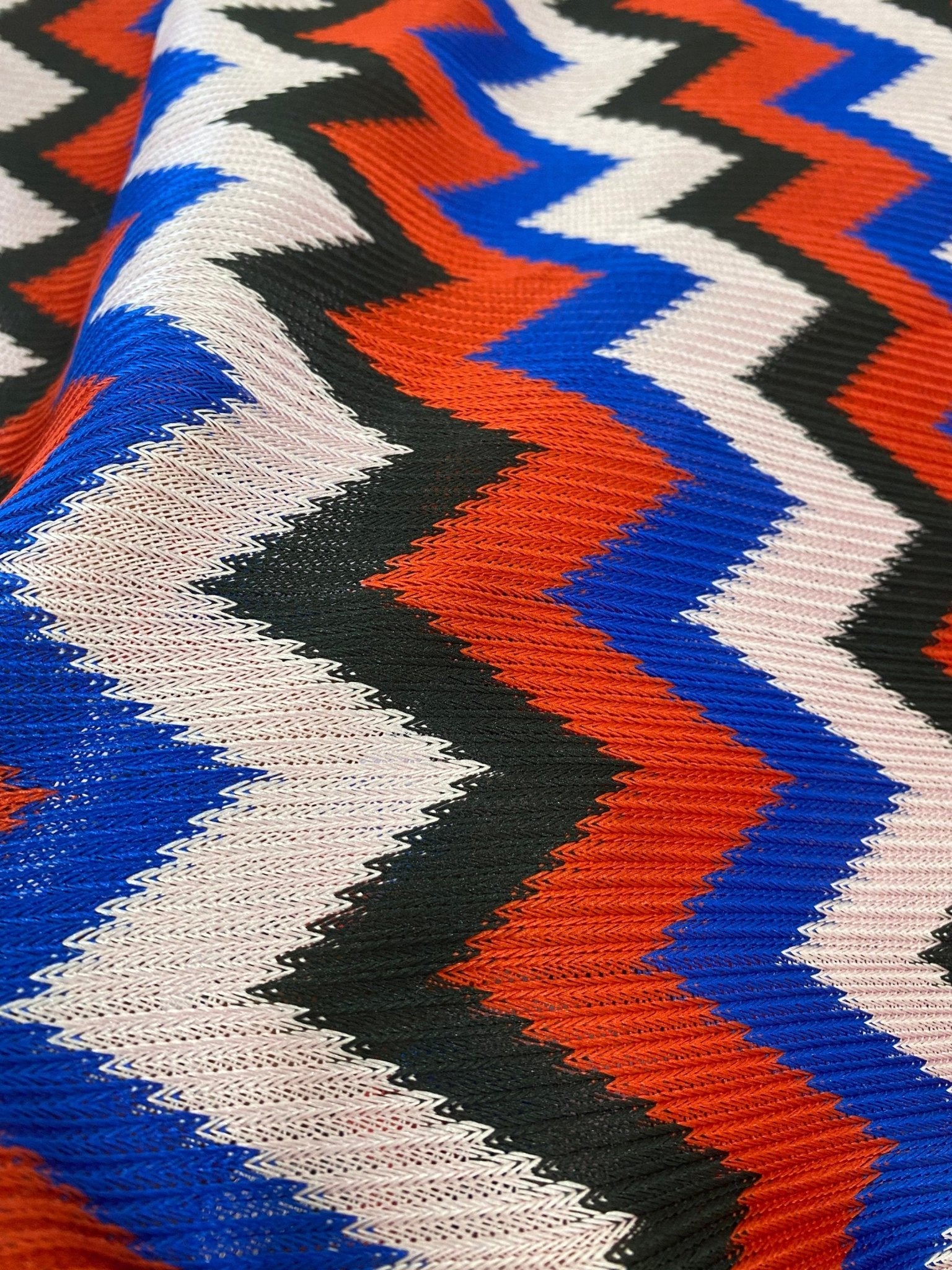 Zigzag Knit Jersey fabric, luxury fabric, italian Fabric, dress, swimwear, pareo, shirt, craft, blouse, blue red black sugar pink color - Whotex Online Fabric Store