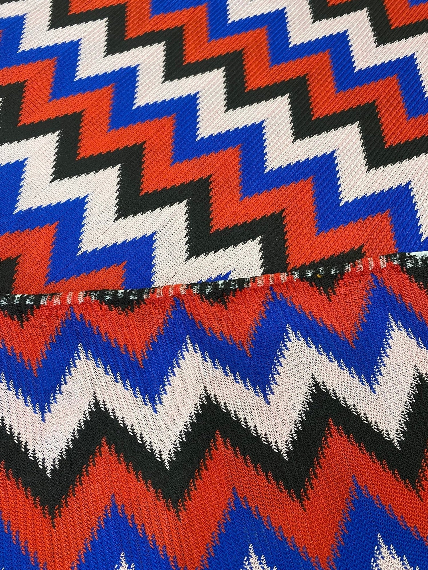 Zigzag Knit Jersey fabric, luxury fabric, italian Fabric, dress, swimwear, pareo, shirt, craft, blouse, blue red black sugar pink color - Whotex Online Fabric Store