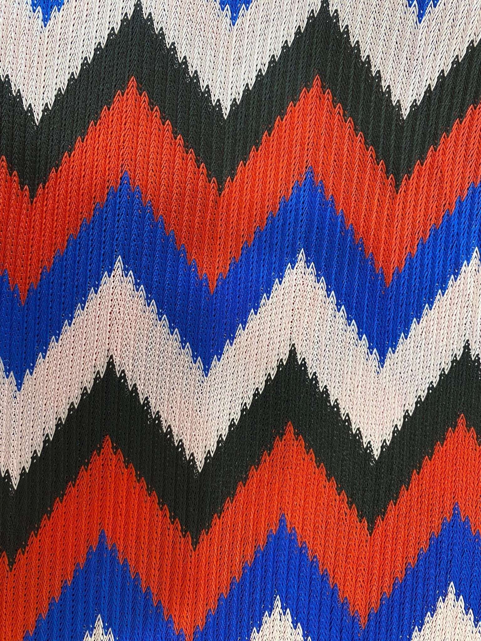 Zigzag Knit Jersey fabric, luxury fabric, italian Fabric, dress, swimwear, pareo, shirt, craft, blouse, blue red black sugar pink color - Whotex Online Fabric Store