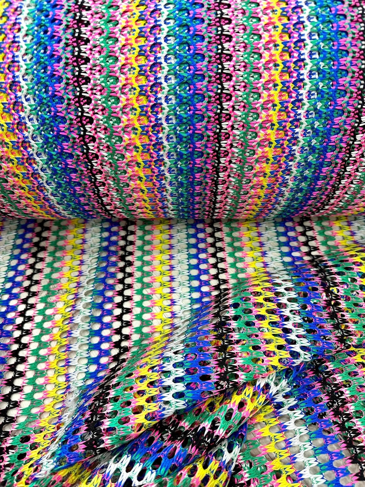 Zigzag Knit Jersey fabric, luxury fabric, italian Fabric, dress, swimwear, pareo, shirt, craft, blouse, Multicolor color Chevron Fabric - Whotex Online Fabric Store
