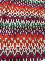 Zigzag Knit Jersey fabric, luxury fabric, italian Fabric, dress, swimwear, pareo, shirt, craft, blouse, Multicolor color Chevron Fabric - Whotex Online Fabric Store