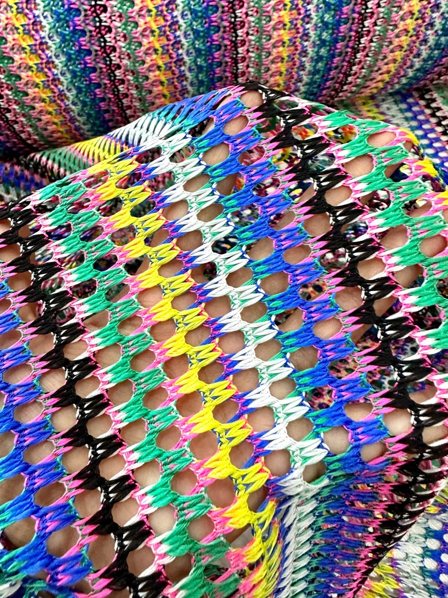 Zigzag Knit Jersey fabric, luxury fabric, italian Fabric, dress, swimwear, pareo, shirt, craft, blouse, Multicolor color Chevron Fabric - Whotex Online Fabric Store