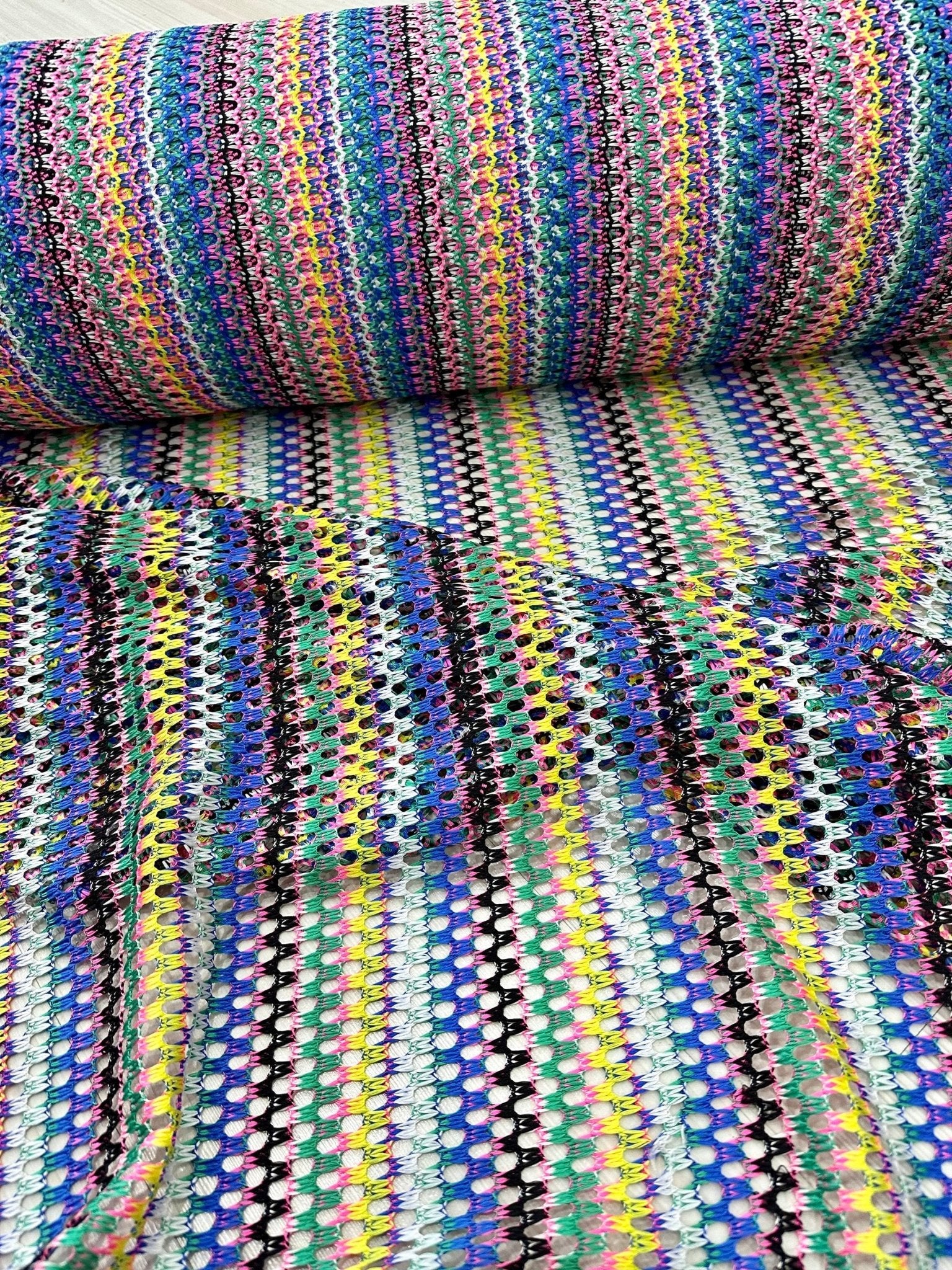 Zigzag Knit Jersey fabric, luxury fabric, italian Fabric, dress, swimwear, pareo, shirt, craft, blouse, Multicolor color Chevron Fabric - Whotex Online Fabric Store