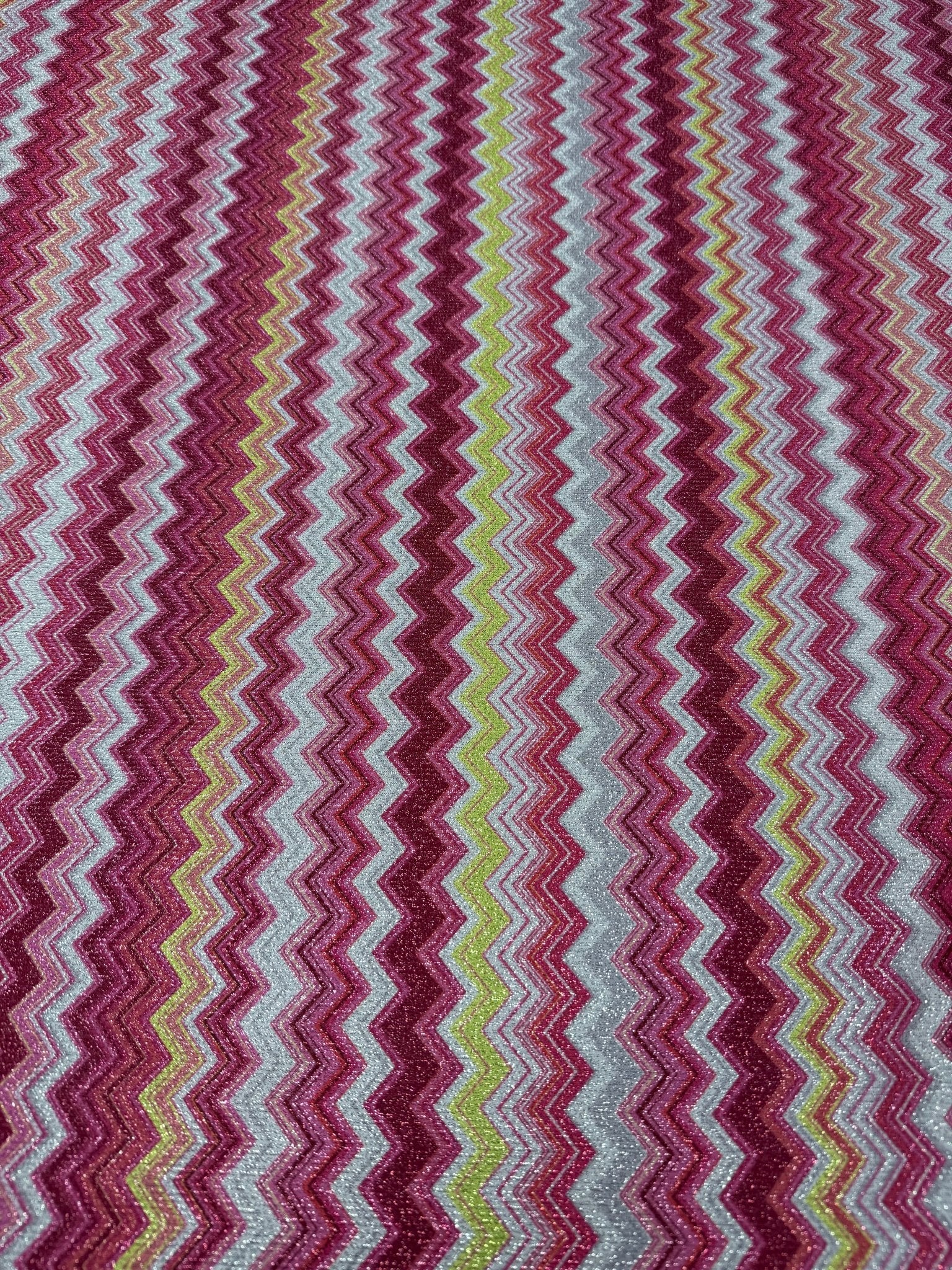 Zigzag Lurex Knit Fabric - Whotex Fabrics London
