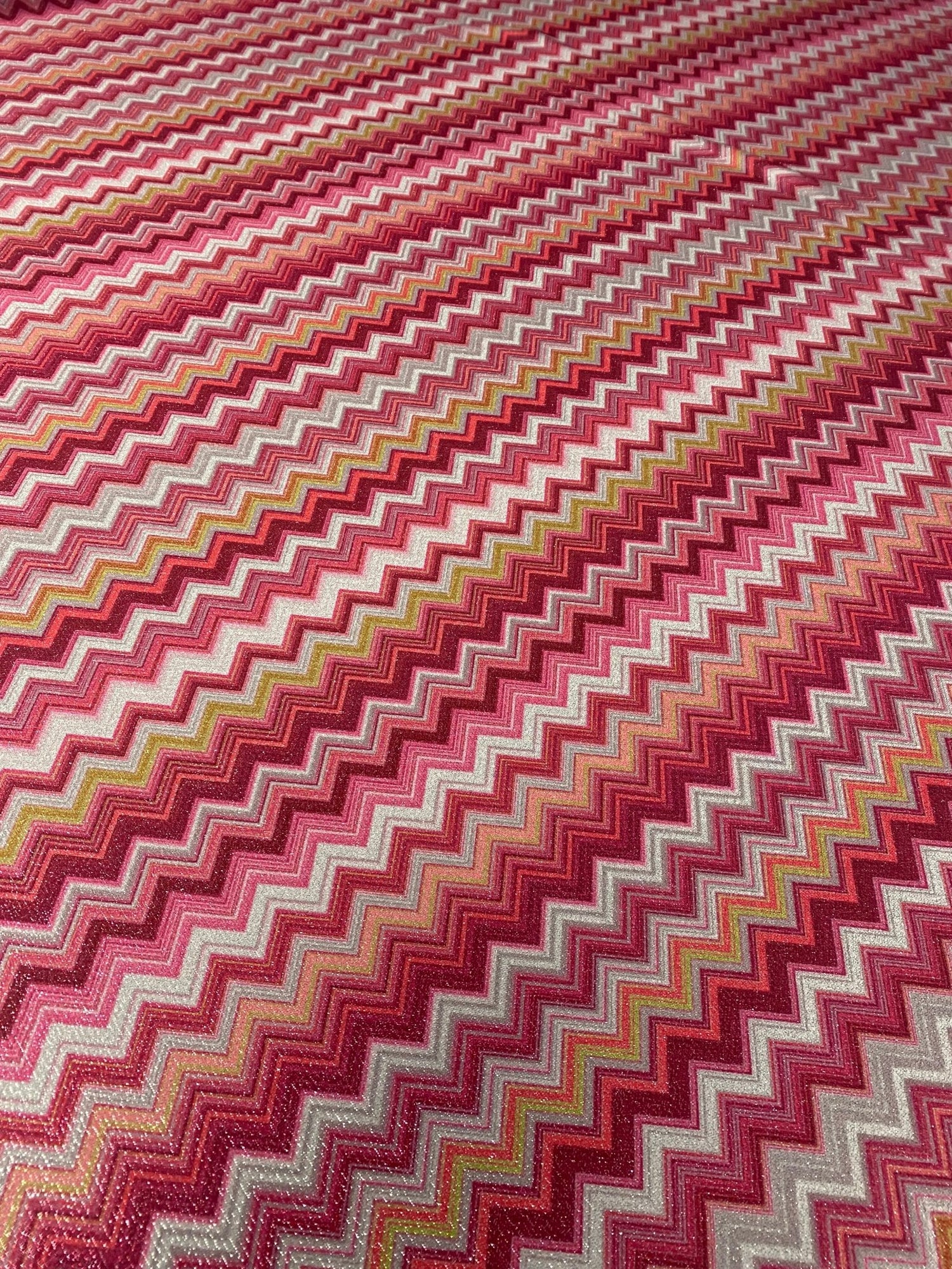 Zigzag Lurex Knit Fabric with 4 - Way Stretch for Fashion and Crafts - Whotex Online Fabric Store