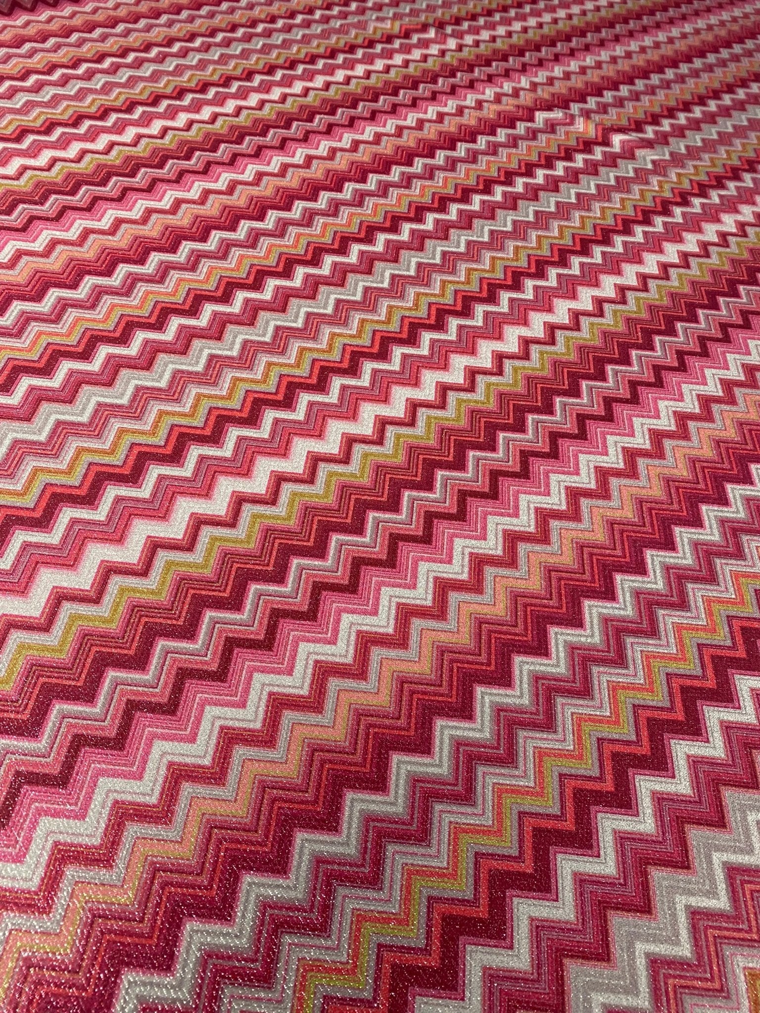 Zigzag Lurex Knit Fabric with 4 - Way Stretch for Fashion and Crafts - Whotex Online Fabric Store