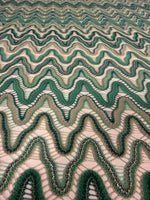 Zigzag Mesh Fabric, Green Tones Fabric By The Yard - Whotex Online Fabric Store