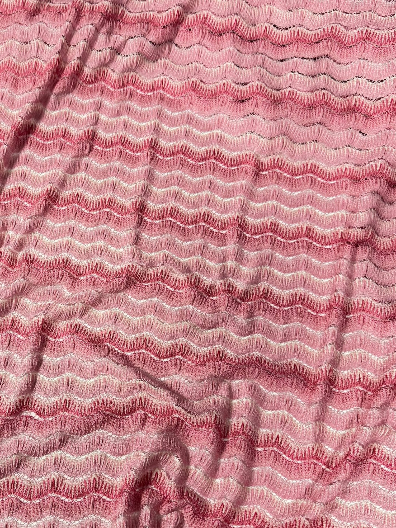 Zigzag Mesh Fabric in Pink Tones - Ideal for Versatile Sewing Projects - Whotex Online Fabric Store