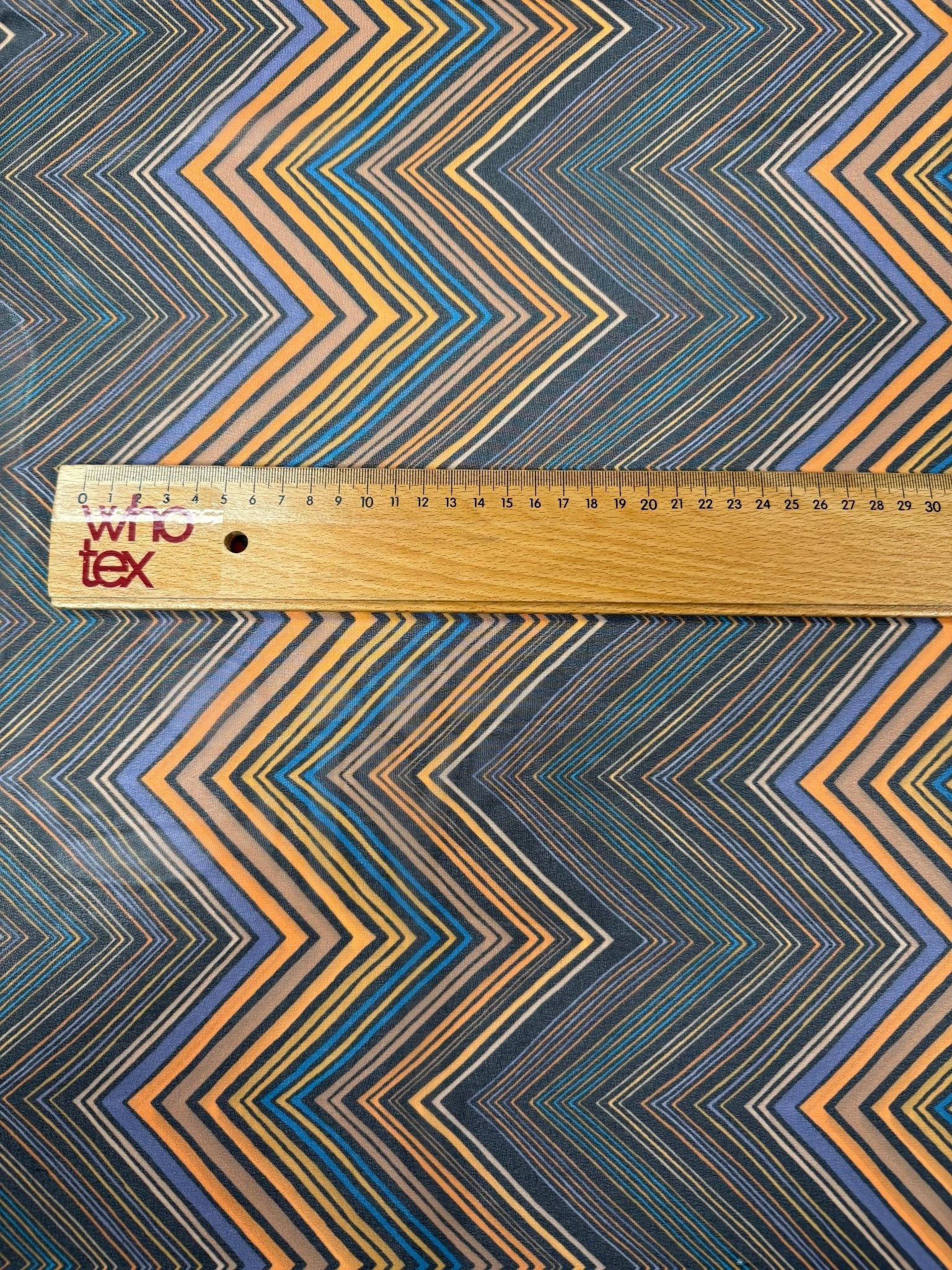 Zigzag Pattern Chiffon Fabric – Lightweight Flowing Dress - Whotex Fabrics London