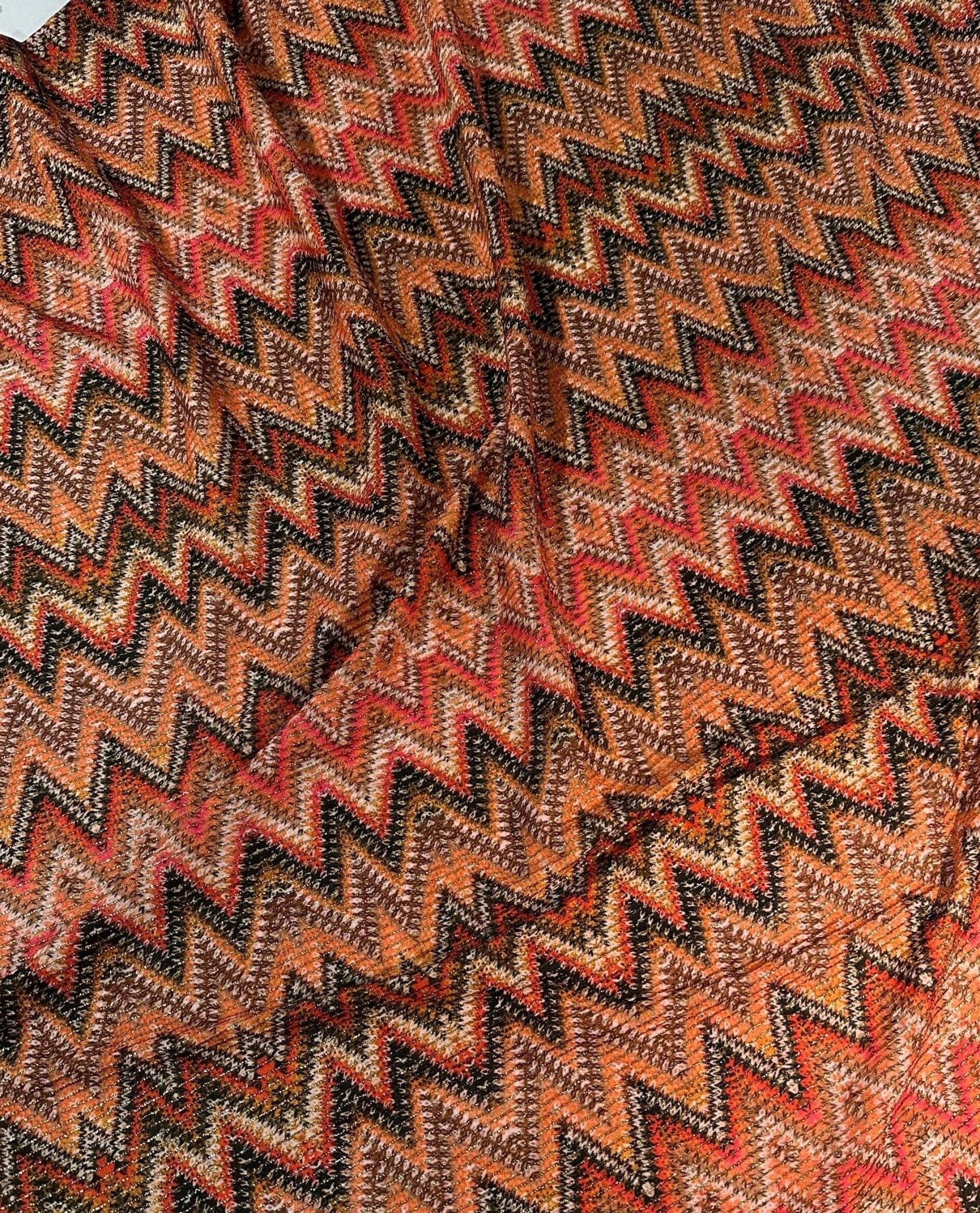 Zigzag Pattern Fabric, Shimmer Ottoman Fabric, 4 - Way Stretch Spandex Fabric - Whotex