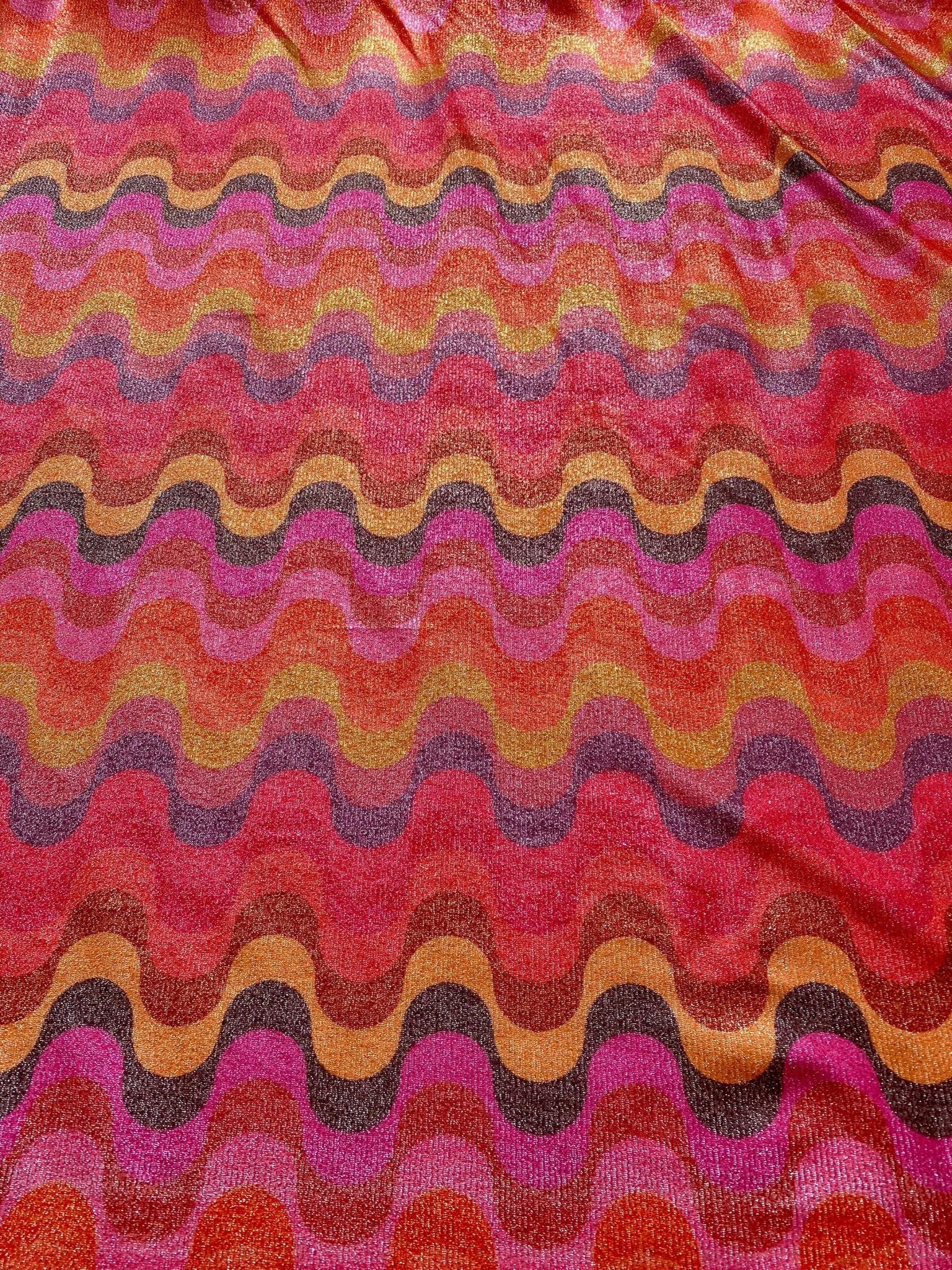 Zigzag Pattern Fabric, Shimmer Spandex Fabric, spandex 4 - way stretch fabric, Evening dress fabric - Whotex Online Fabric Store