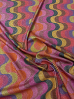 Zigzag Pattern Fabric, Shimmer Spandex Fabric, spandex 4 - way stretch fabric, Evening dress fabric - Whotex Fabrics London