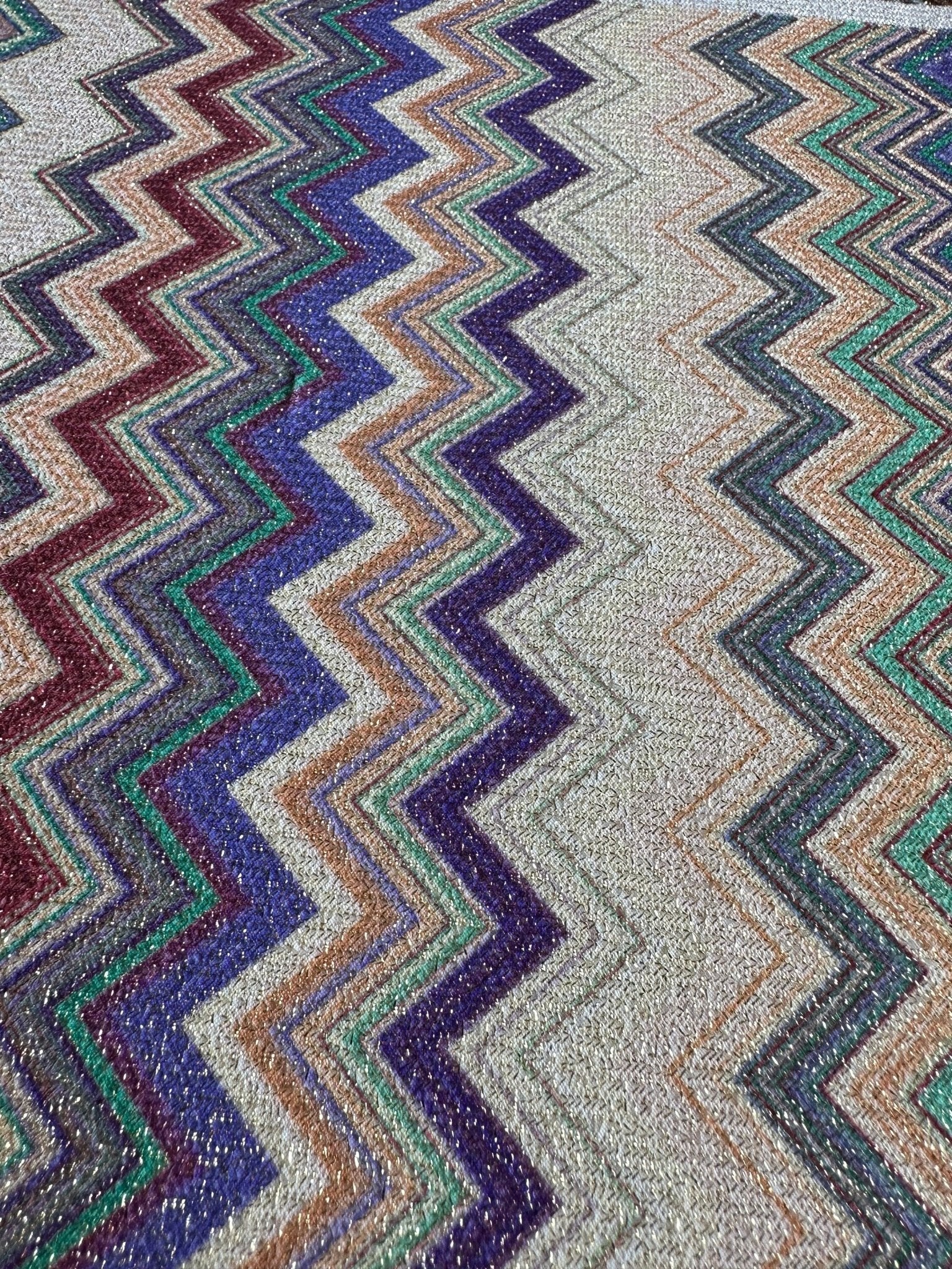 Zigzag Pattern Knit Fabric, Lurex Fabric, 4 - Way Stretch - Whotex Online Fabric Store