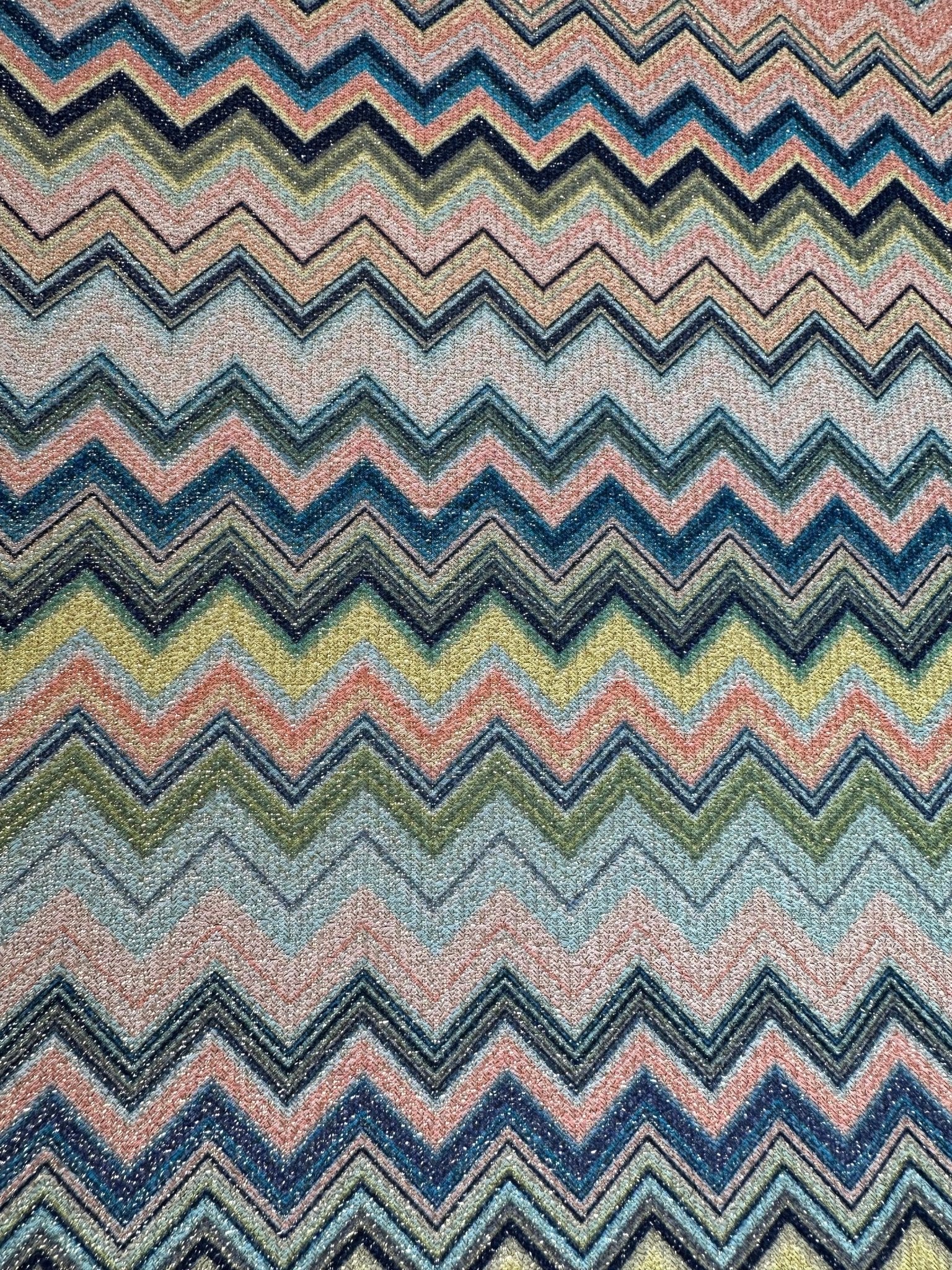 Zigzag Pattern Knit Fabric, Lurex Fabric, 4 - Way Stretch - Whotex Online Fabric Store