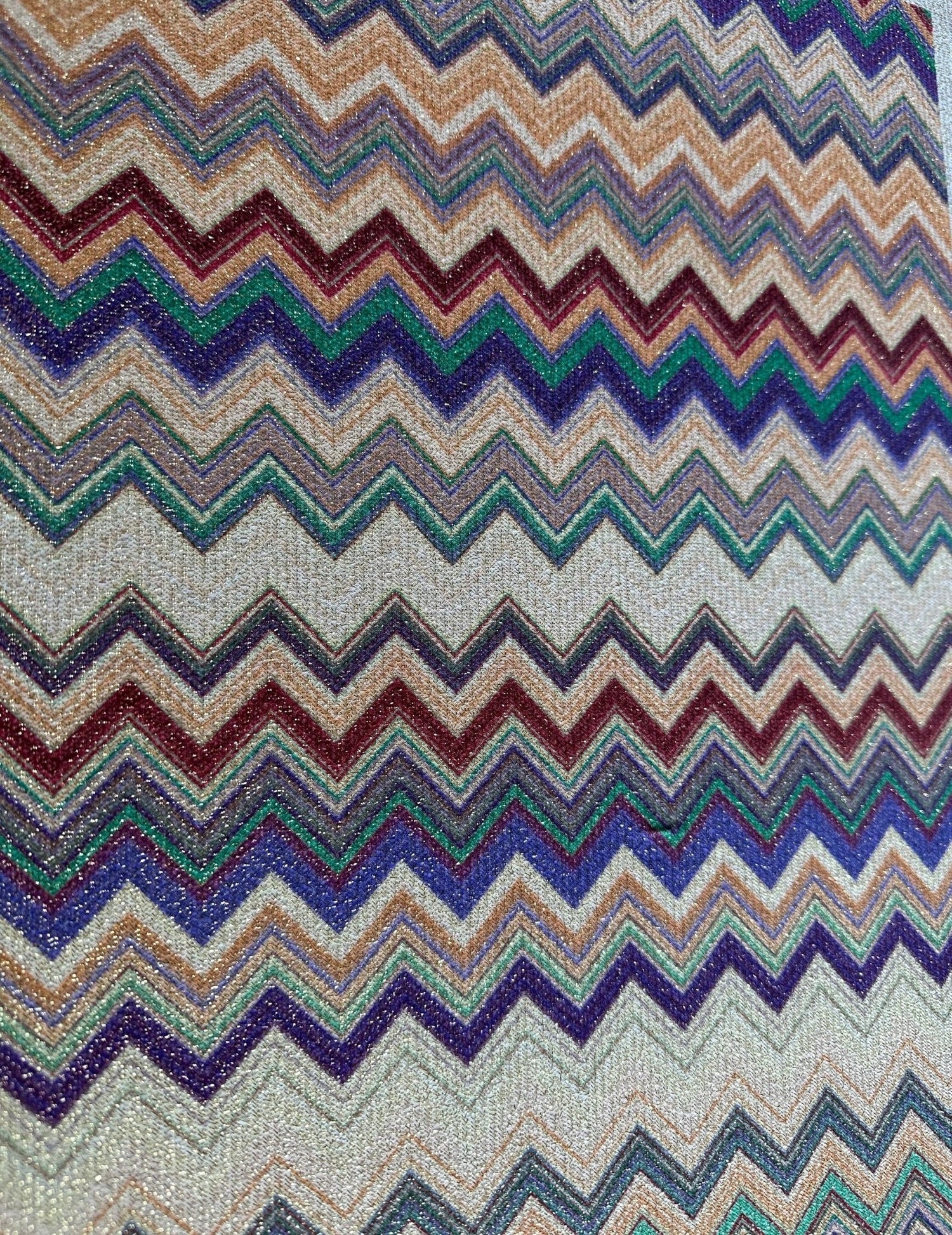 Zigzag Pattern Knit Fabric, Lurex Fabric, 4 - Way Stretch - Whotex Online Fabric Store