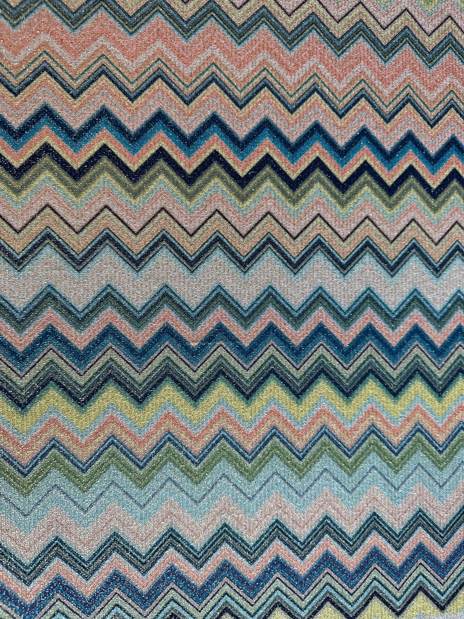 Zigzag Pattern Knit Fabric, Lurex Fabric, 4 - Way Stretch - Whotex Online Fabric Store