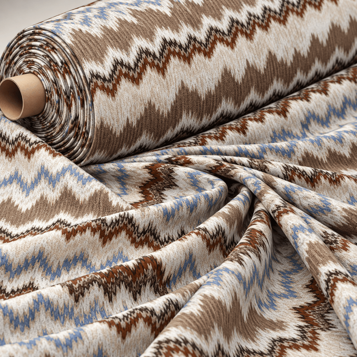 Zigzag Pattern Mesh Knit Fabric by the Metre - Whotex Fabrics London