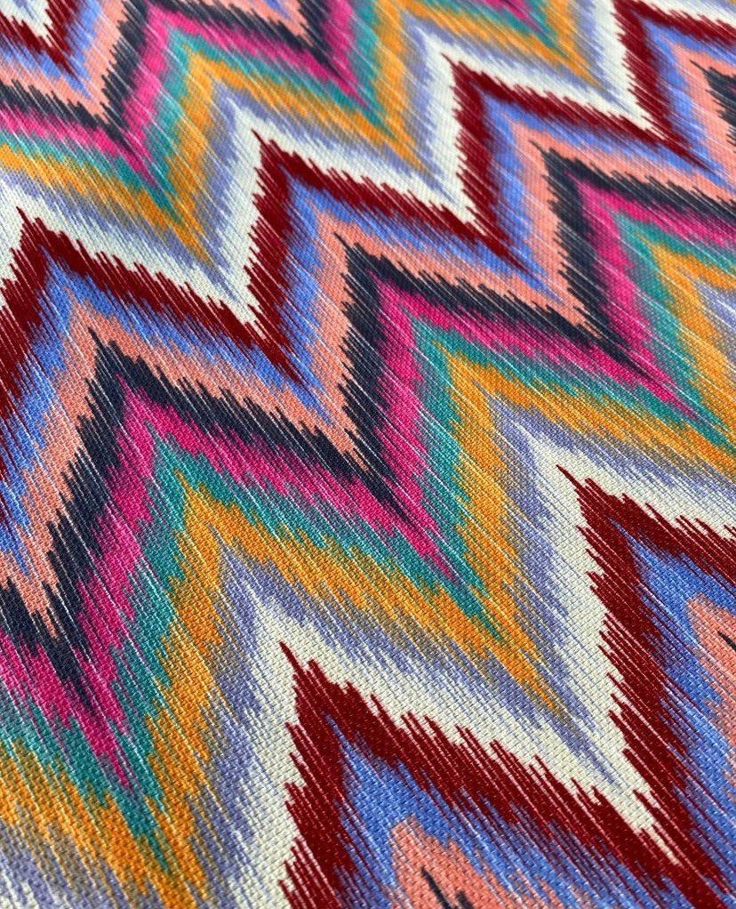 Zigzag print Upholstery Fabric, Colored chevron Fabric, Digital print Fabric, outdoor, runner, curtain, tablecloth, handbag Fabric - Whotex Online Fabric Store