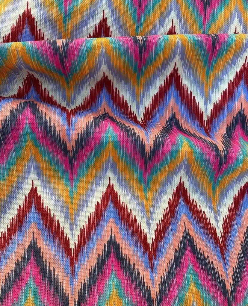 Zigzag print Upholstery Fabric, Colored chevron Fabric, Digital print Fabric, outdoor, runner, curtain, tablecloth, handbag Fabric - Whotex Online Fabric Store